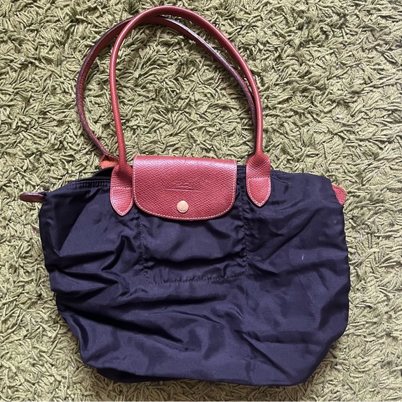 Longchamp Black Tote with Red Accents - Picture 1 of 4